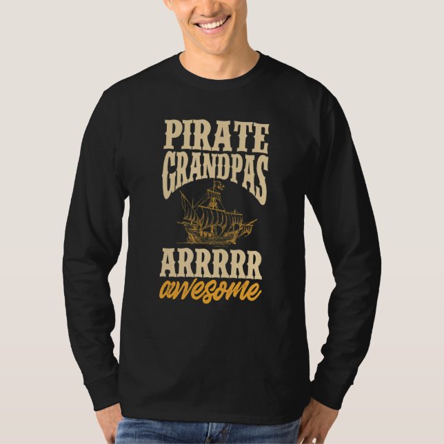 Mens Pirate Grandpa Piratenflagge Freebooter 3 T-Shirt (Vorderseite)