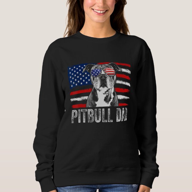 Mens Pitbull Dad Mens  Proud American Pit Bull Dog Sweatshirt (Vorderseite)