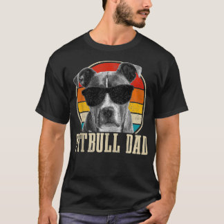 Mens Pitbull Papa Vintage Sonnenbrille Lustiger Hu T-Shirt