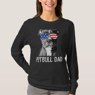 Mens Pitbull Vater American Flag Patriotic Dog 4. T-Shirt
