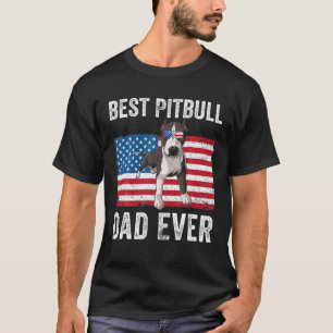 Mens Pitbull Vater American Flag Pittie Vater Dog T-Shirt