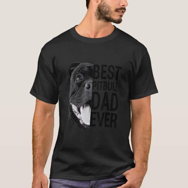 Mens Pitbull Vater Hund 2 T-Shirt (Vorderseite)