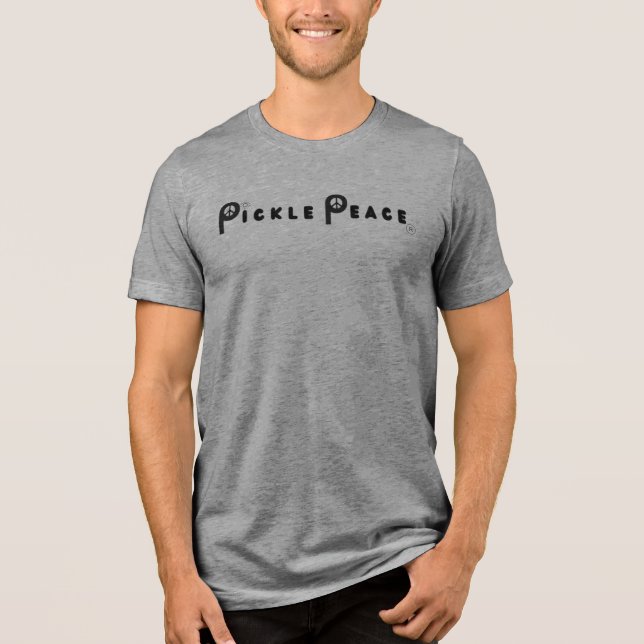 Mens Plain Pickle Frieden Tri-Blend Shirt (Vorderseite)