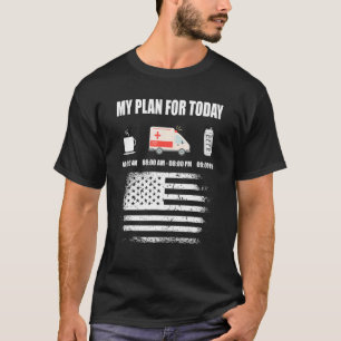 Mens Plan for Today Paramedice American Flag USA E T-Shirt