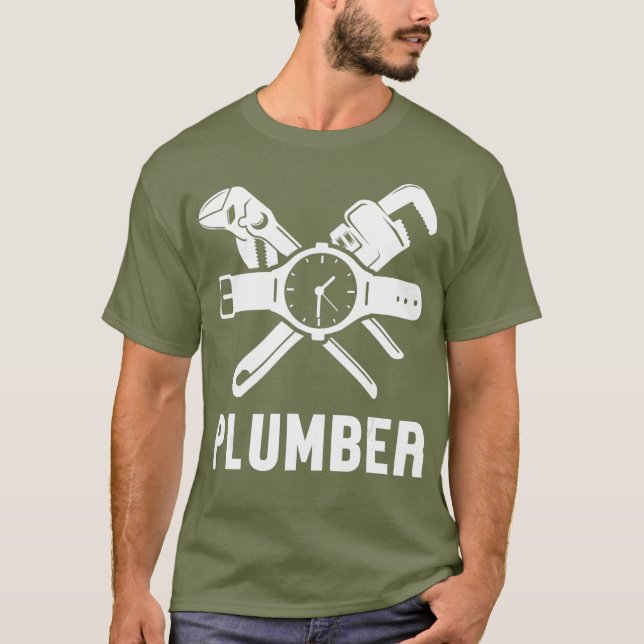 Mens Plumber Tools Pipeffer Pipe Journeyman T-Shirt (Vorderseite)