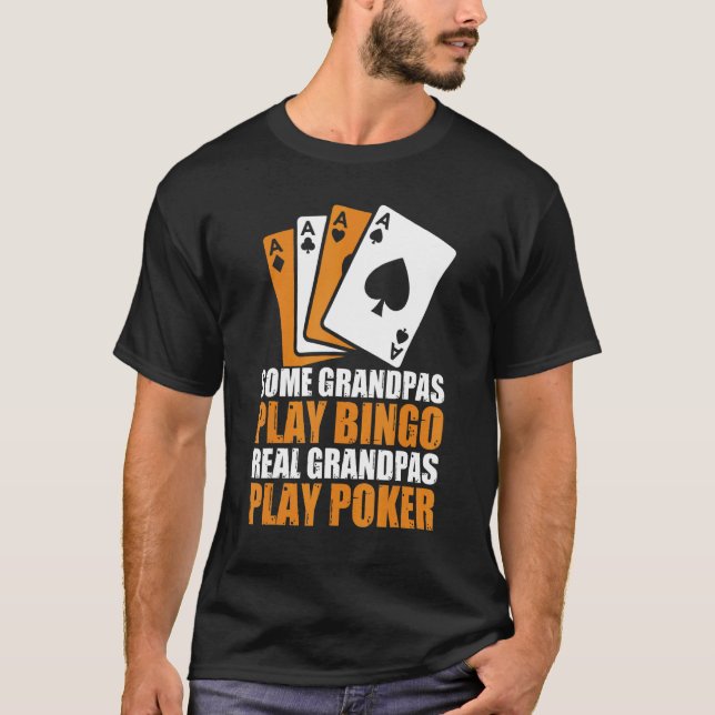 Mens Poker Texas Holdem Real Grandpas Poker T-Shirt (Vorderseite)