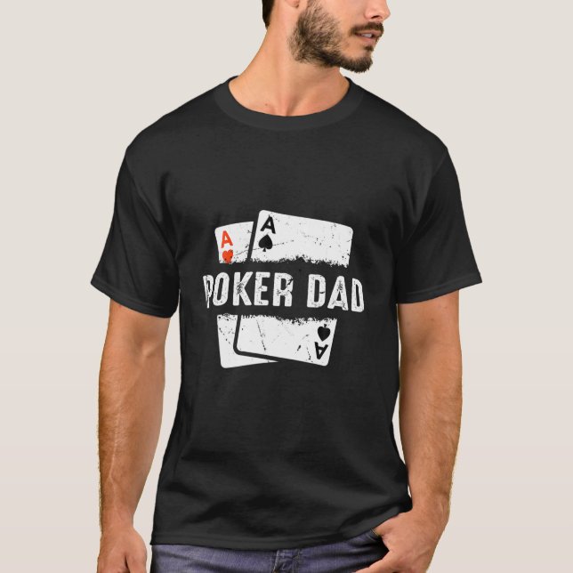 Mens Poker Vater Game Online Gambler Turnier T-Shirt (Vorderseite)