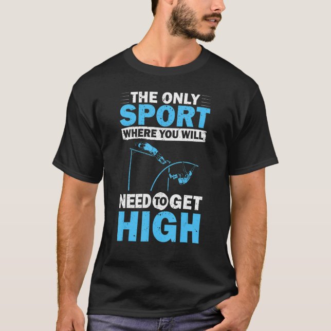 Mens Pole Vault Athlete Pole Jumper Pole Vaulting T-Shirt (Vorderseite)