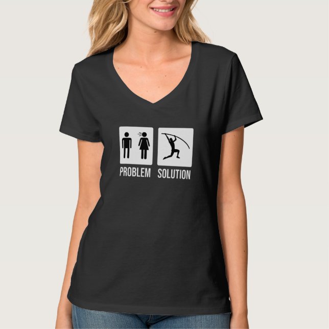 Mens Pole Vault Vaulter Jump Problem Solution   T-Shirt (Vorderseite)