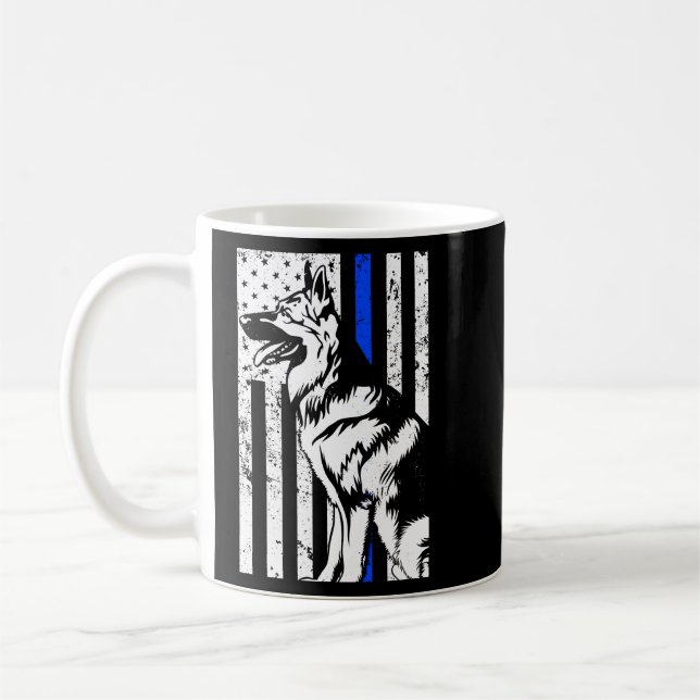 Mens Police Officer Dog K9 T - Shirt Kaffeetasse (Links)