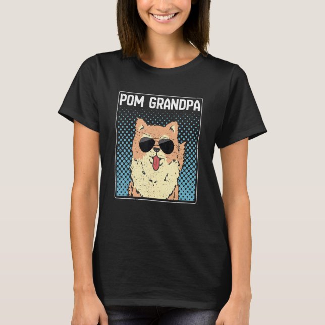 Mens Pom Grandpa Dog Eigentümer Spitz 1 T-Shirt (Vorderseite)