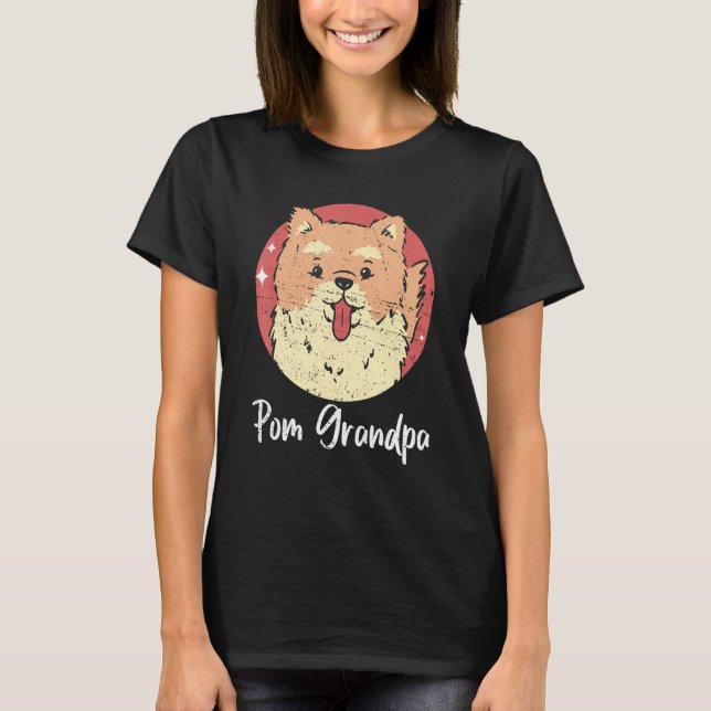 Mens Pom Grandpa Dog Eigentümer Spitz 2 T-Shirt (Vorderseite)