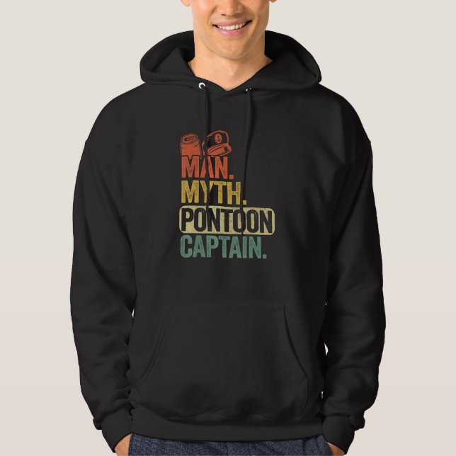 Mens Pontoon Boat Captain Vater Grandpa Man Myth P Hoodie (Vorderseite)