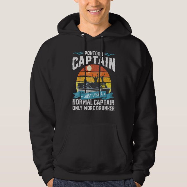 Mens Pontoon Captain Boot Ship vorhanden Hoodie (Vorderseite)