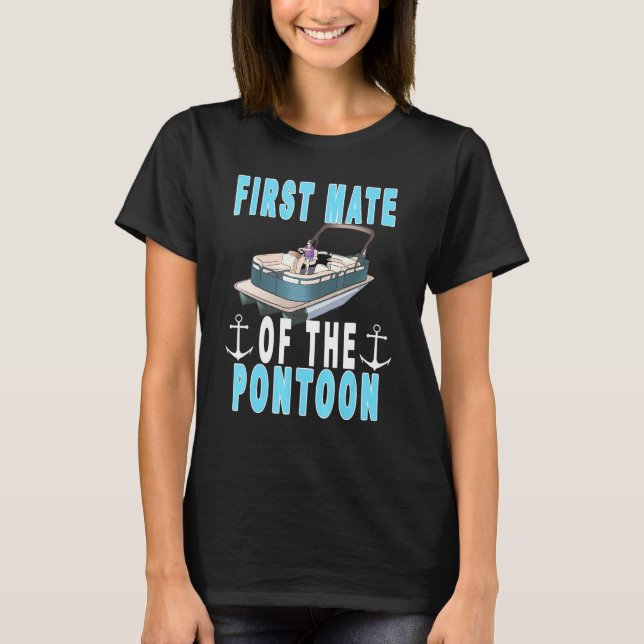 Mens Pontoon First Mate Pontoon Captain und First T-Shirt (Vorderseite)