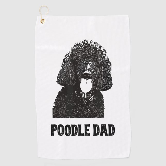 Mens Poodle Vater - Standard Poodle Vater Golfhandtuch (Vorderseite)