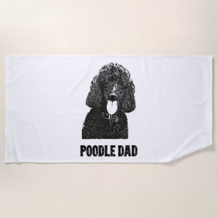 Mens Poodle Vater - Standard Poodle Vater Strandtuch