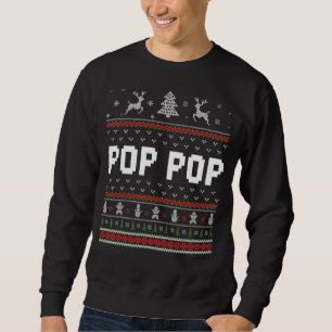 Mens Pop Pop Ugly Holiday Party Matching Ugly Chri Sweatshirt