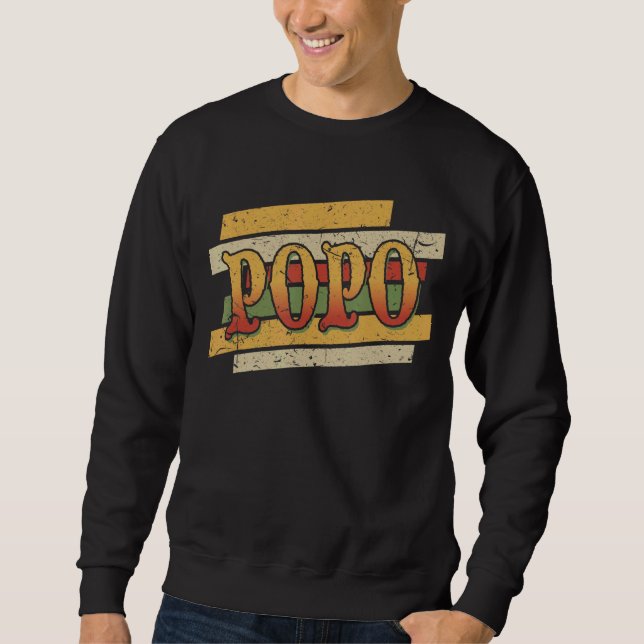 Mens Popo Retro Vintag Stepdad Stepfather Sweatshirt (Vorderseite)