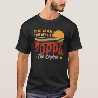Mens Poppa The Man Myth Legend Retro Opa Fathe T-Shirt