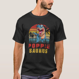 Mens Poppie Saurus Dinosaur Funny Poppiesaurus T R T-Shirt