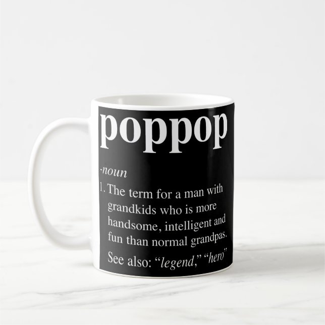 Mens Poppop Definition Funny Noun Opa Definiert Kaffeetasse (Links)