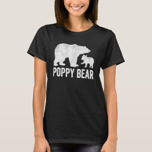 Mens Poppy Bear Vathers Day Grandad Funny Cub Kind T-Shirt