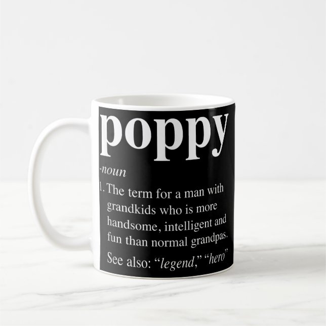 Mens Poppy Definition Funny Dictionary Entry for Kaffeetasse (Links)