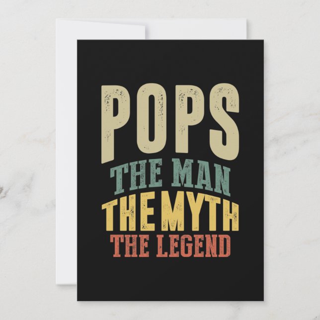 Mens Pops Der Mensch Myth Legend Vater Geschenk Dankeskarte (Vorderseite)