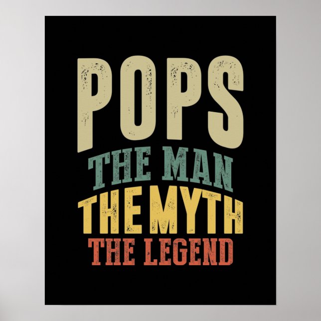 Mens Pops Der Mensch Myth Legend Vater Geschenk Poster (Vorne)
