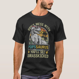 Mens Pops Rex Saurus Papasaurus Dinosaurs Men Fath T-Shirt