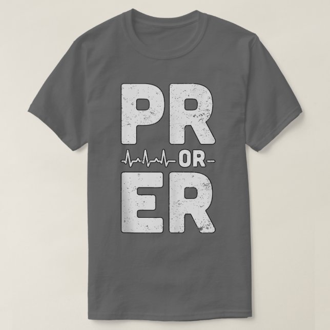 Mens PR oder ER Heartbeat Persönlicher Datensatz F T-Shirt (Design vorne)