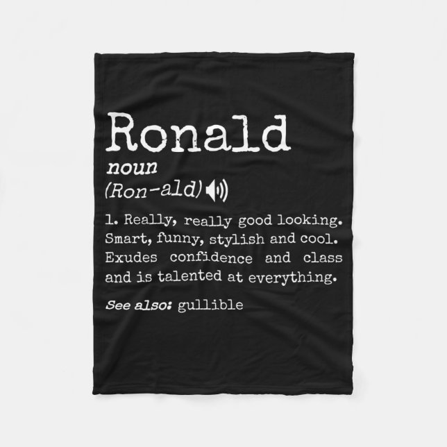 Mens Prank Vorname Wörterbuch Bedeutung Funny Fleecedecke (Vorderseite)