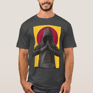Mens Praying Hood Japan Flag Anime T-Shirt