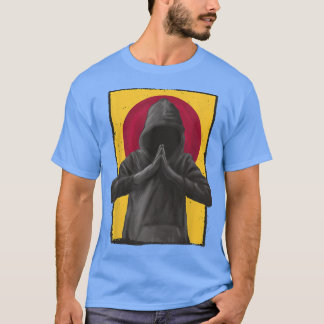 Mens Praying Hood Japanese Japan Flag Anime T-Shirt