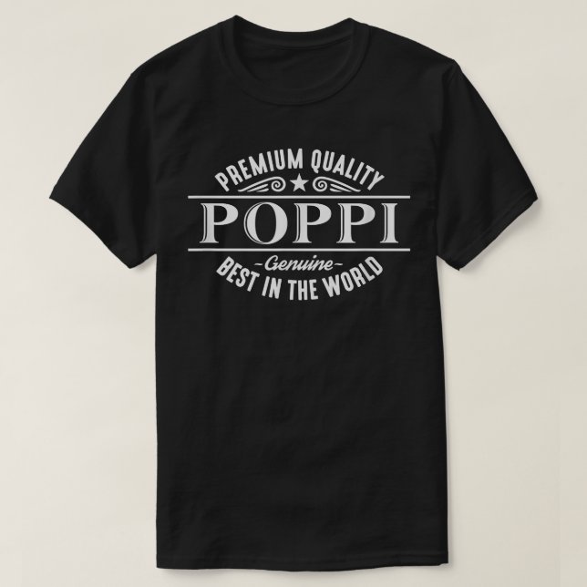 Mens Premium Quality Poppi Opa  T-Shirt (Design vorne)
