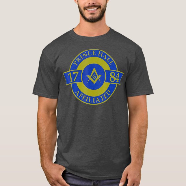 Mens Prince Hall Affiliated PHA 1784 Masonic T-Shirt (Vorderseite)