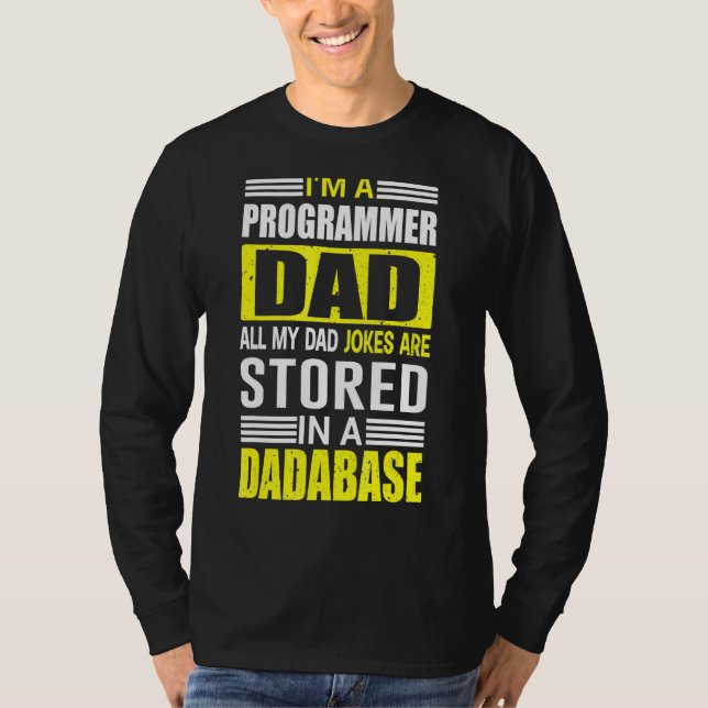 Mens Programmer Vater Jokes werden in einer Datenb T-Shirt (Vorderseite)