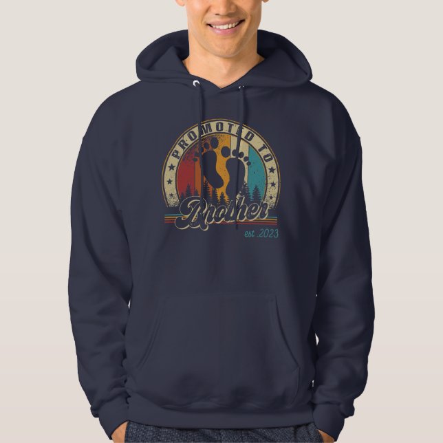 Mens Promoted to Brother Est 2023 First Time Hoodie (Vorderseite)