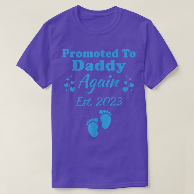 Mens Promoted To Daddy Again 2023 Pregnancy Announ T-Shirt (Design vorne)