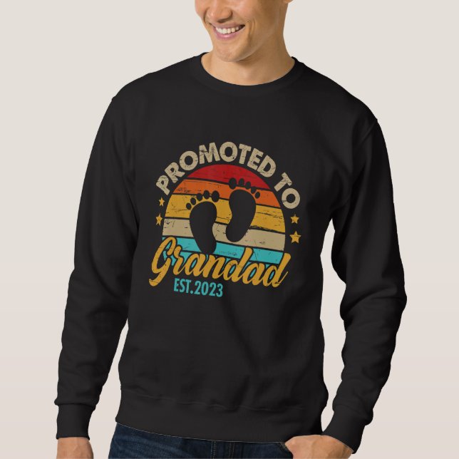 Mens Promoted to Grandad 2023 Father's Day  First  Sweatshirt (Vorderseite)