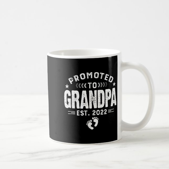 Mens Promoted To Grandpa Est 2022 Funny New Grandp Kaffeetasse (Rechts)