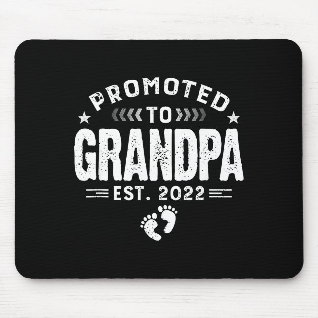 Mens Promoted To Grandpa Est 2022 Funny New Grandp Mousepad (Vorne)