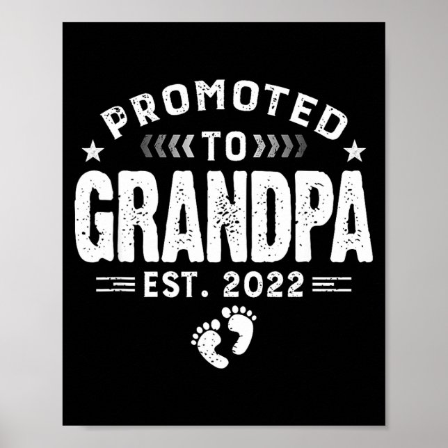 Mens Promoted To Grandpa Est 2022 Funny New Grandp Poster (Vorne)