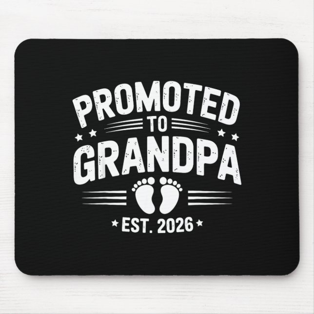 Mens Promoted To Grandpa Est 2026 New Grandpa Preg Mousepad (Vorne)