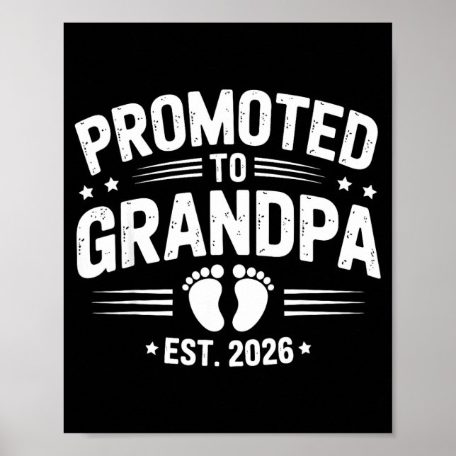 Mens Promoted To Grandpa Est 2026 New Grandpa Preg Poster (Vorne)