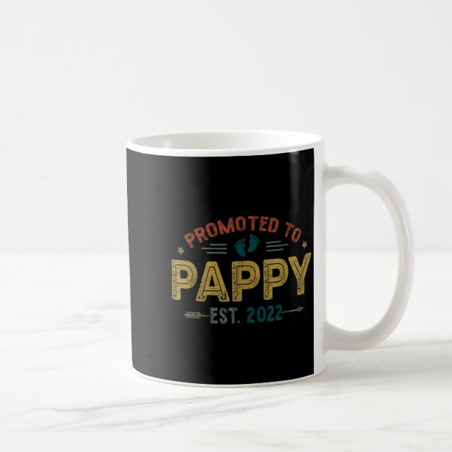 Mens Promoted To Pappy Est 2022 Funny New Pappy  Kaffeetasse (Rechts)