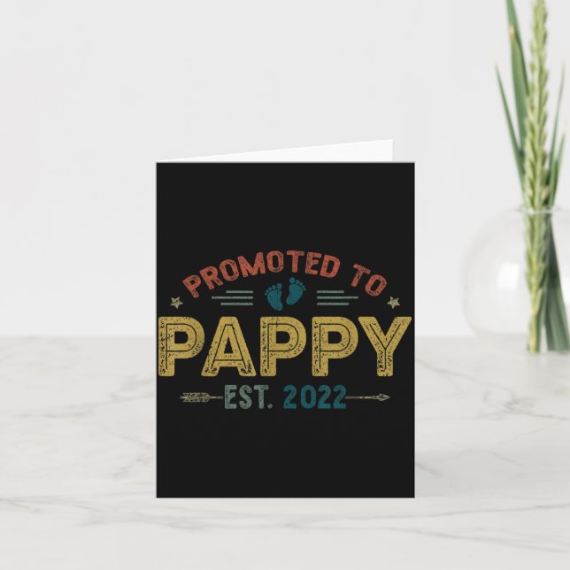 Mens Promoted To Pappy Est 2022 Funny New Pappy  Karte (Vorderseite)