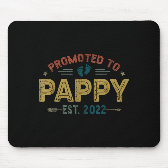 Mens Promoted To Pappy Est 2022 Funny New Pappy  Mousepad (Vorne)