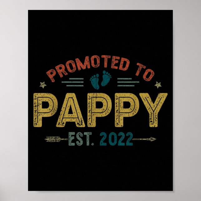 Mens Promoted To Pappy Est 2022 Funny New Pappy  Poster (Vorne)